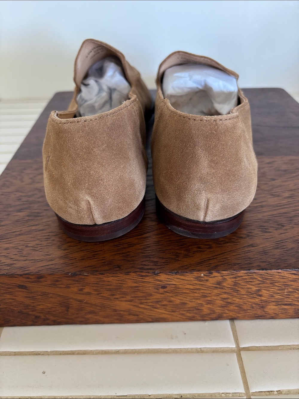 Frye Pointed Suede Slip-On Loafers in Camel Brown 9.5 - Picture 4 of 9